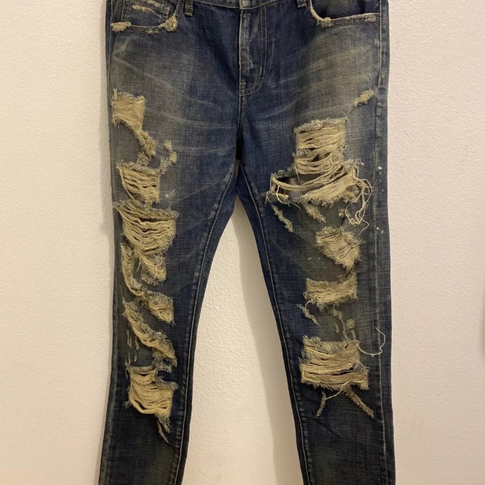 NWOT Embellish NYC Mens Size 34x33 VLAD Denim Jeans DISTRESSED